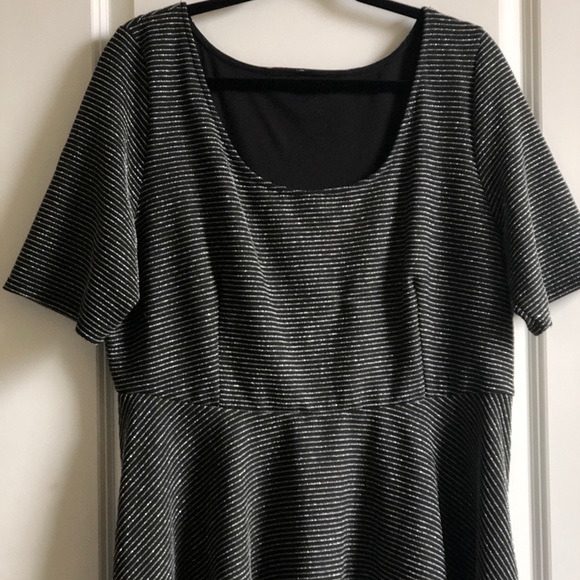 Metallic Striped Skater Dress - Picture 2 of 3